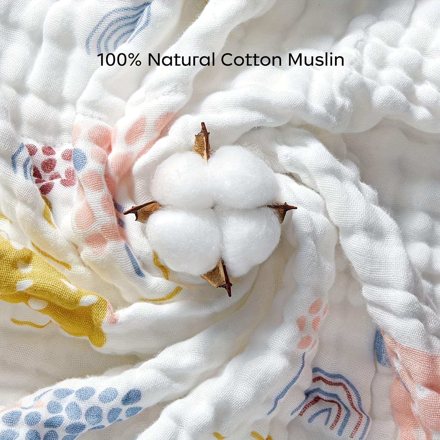 Baby Hooded Towel for Newborns Soft Absorbent 6-Layer Luxury Bath Wrap