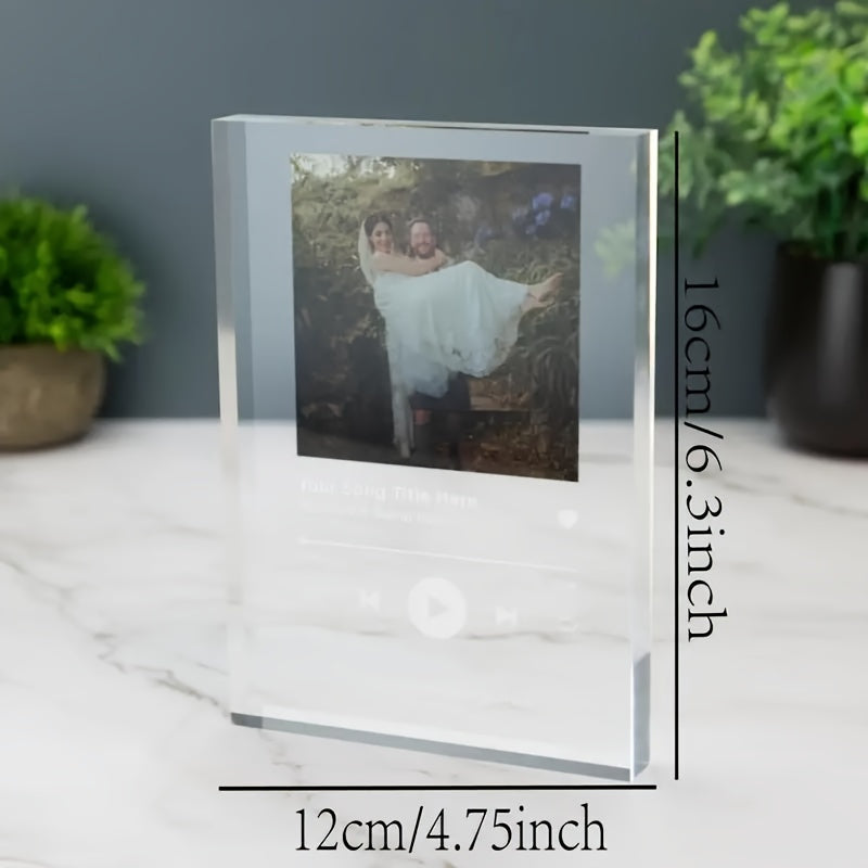 Customizable Acrylic Photo Plaque for Music Lovers Bedroom Decor