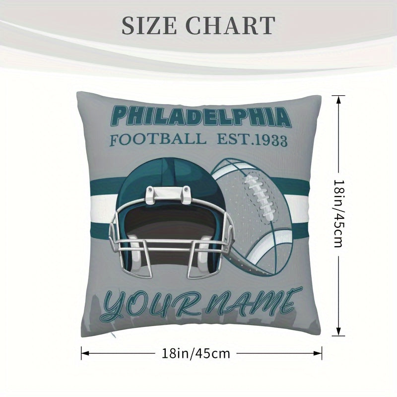 Personalized Football Pillow Cover Square Unisex Gift Polyester Assorted Colors