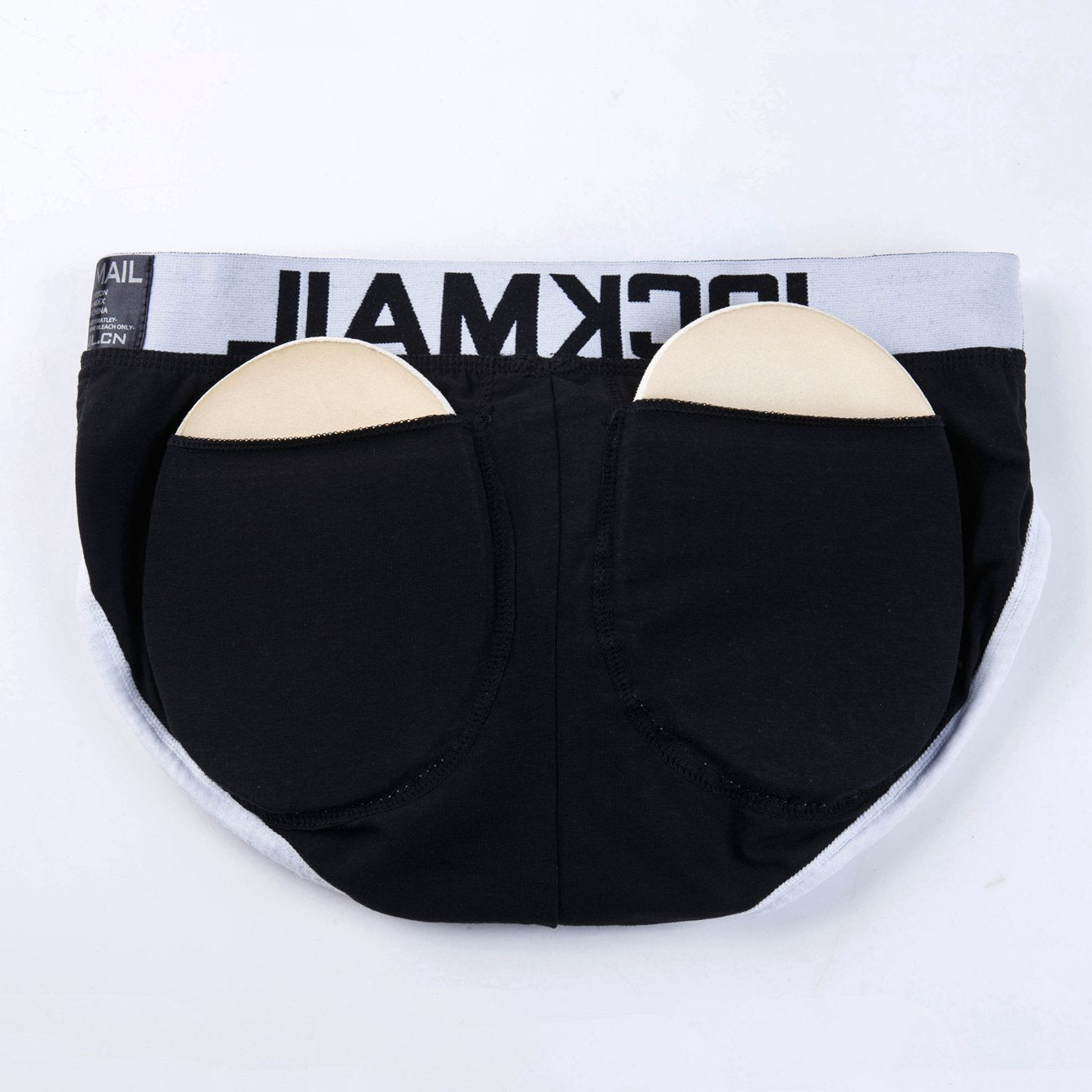 Men's Breathable Cotton Briefs with Fashion Letter Waistband and Removable Padded Cups
