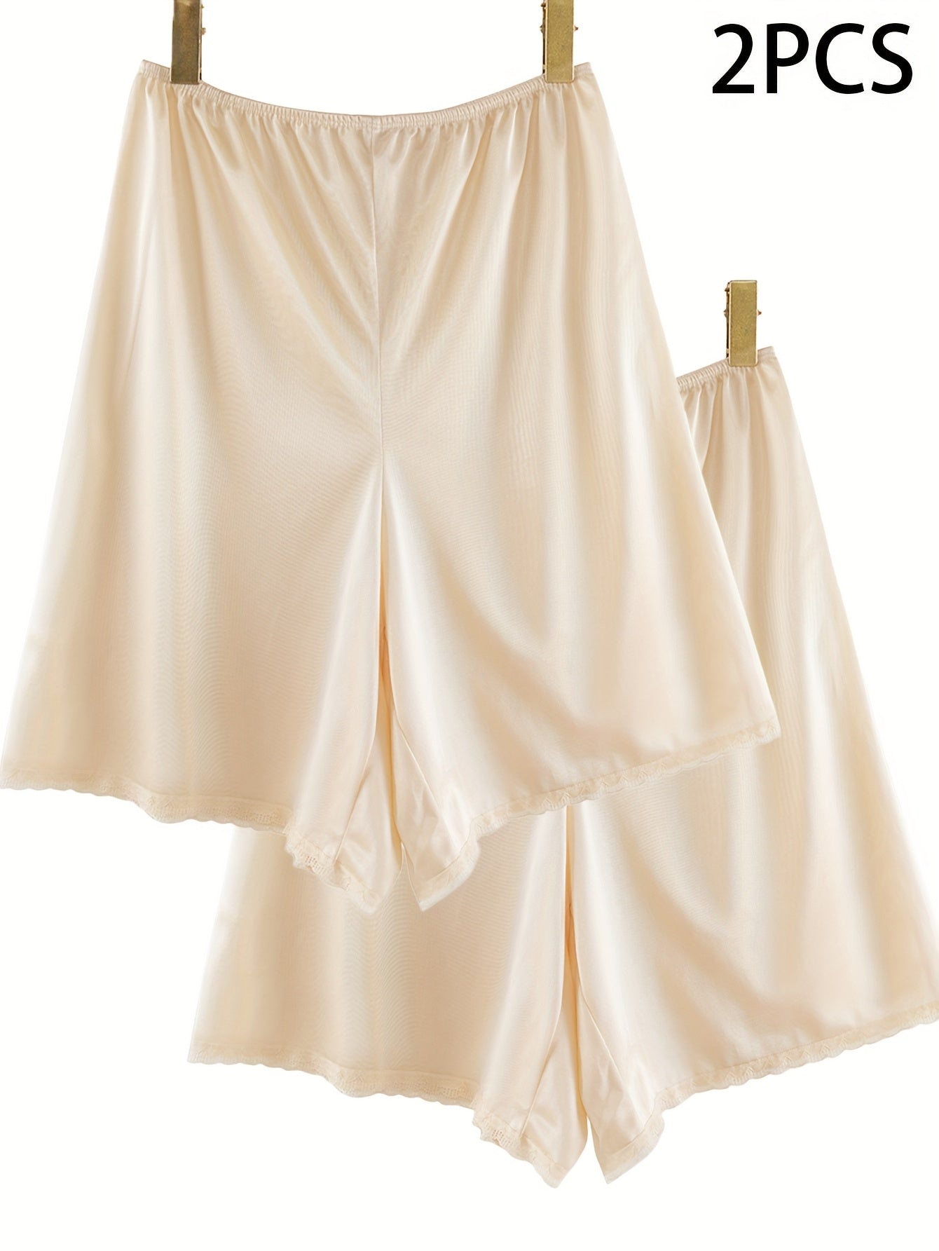 Plus o'lcham ayollar uchun chiroyli tilla bilan bezatilgan xavfsizlik yubka-shorts nafas oladigan muz ipak