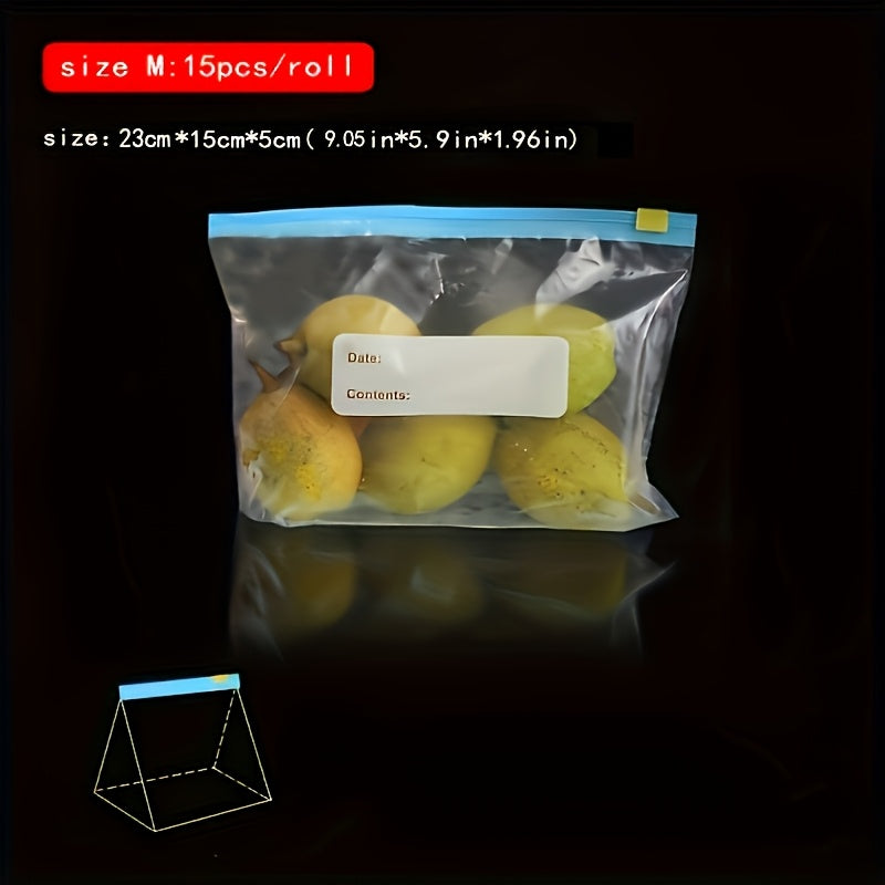 90 Clear Plastic Zipper Storage Bags for Food with Airtight Seals and Colorful Tabs