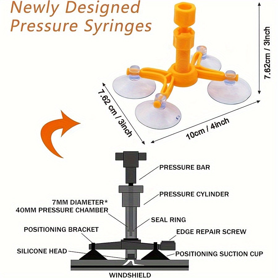 Avtomobil shisha oynasini ta'mirlash to'plami 4 dona Shisha yori va chippingni tuzatish suyuqligi Tezkor tuzatish