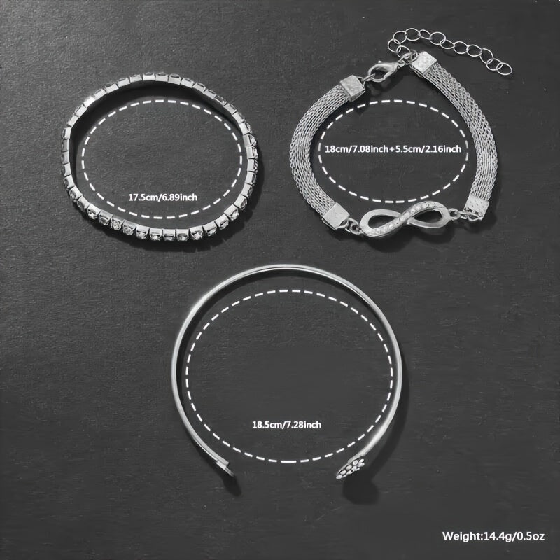 Women's Quartz Watch Set with Rhinestones Stainless Steel Band and Bracelet Gift for Valentine's Easter