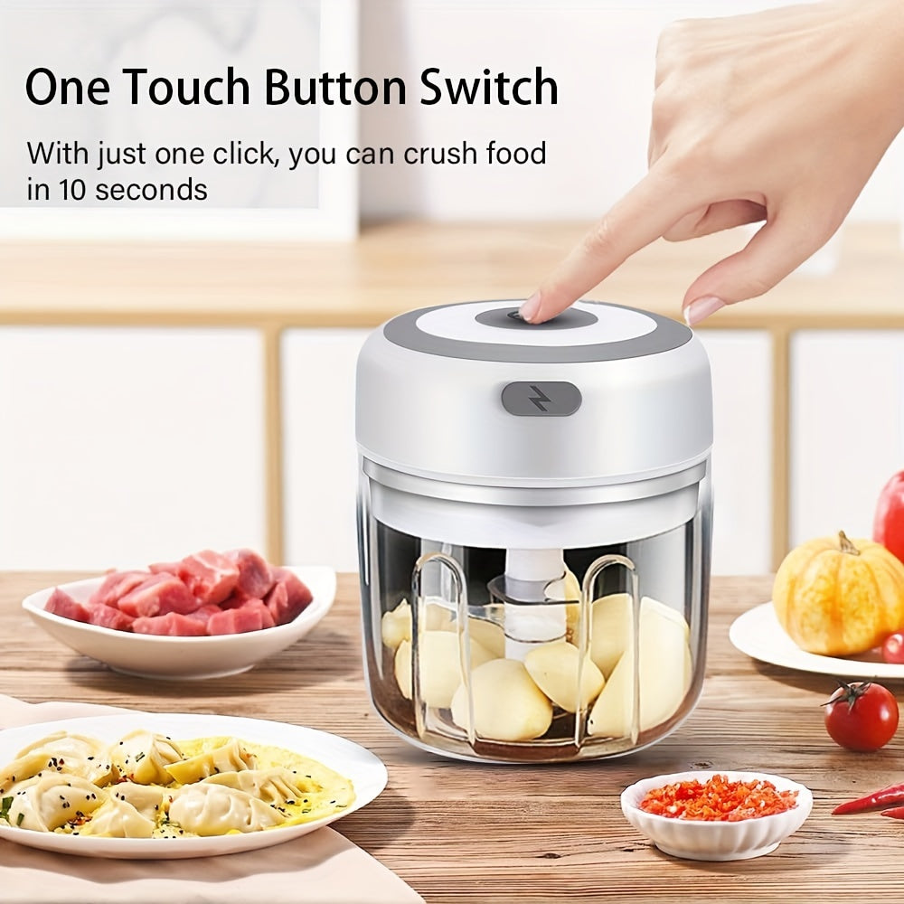 Mini Food Chopper Electric Portable Vegetable Dicer 250ml Wireless One-Touch
