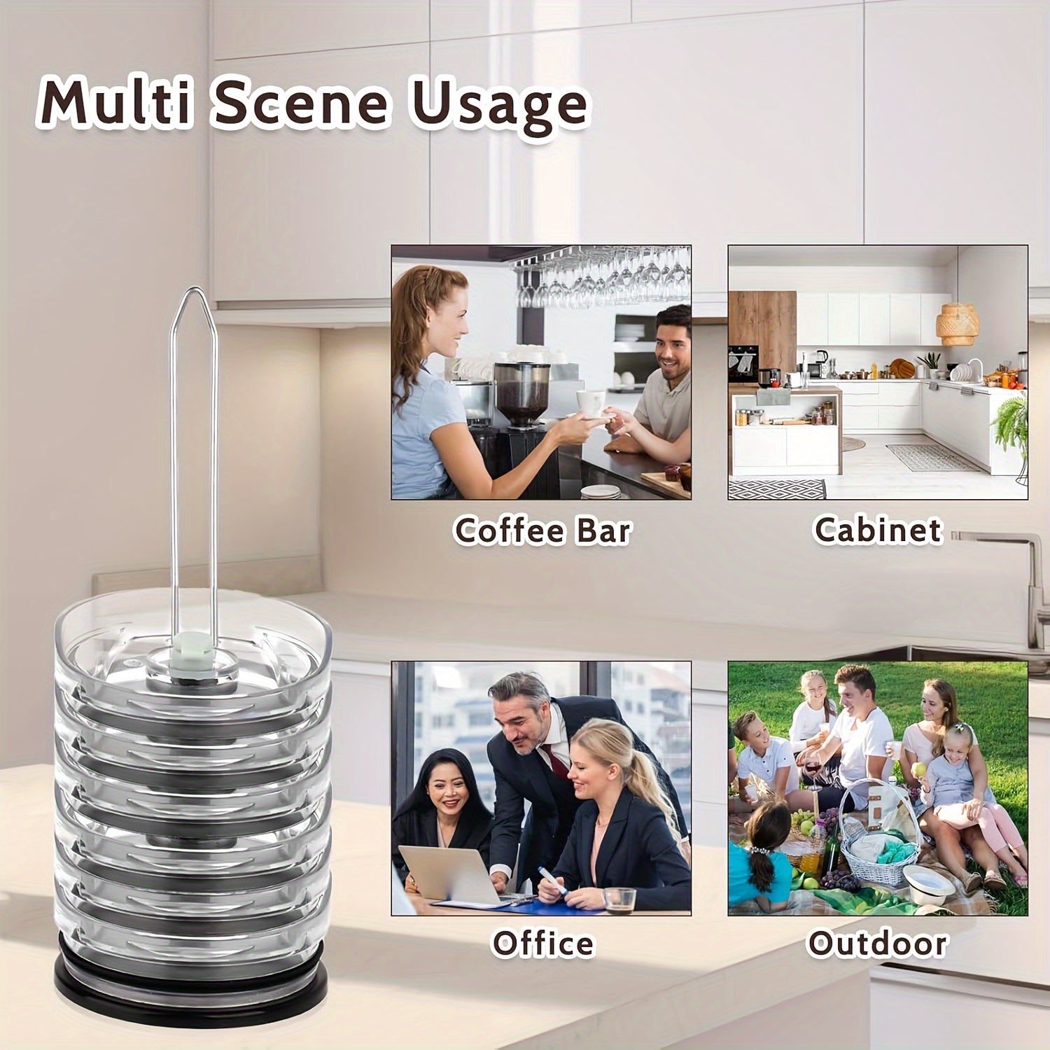 BANUCHE zamonaviy to'plangan stakan qopqog'i tashkilotchisi bilan plastik stakan qopqog'ingizni tartibga soling. Ushbu joyni tejovchi yechim sizning oshxona shkafingiz yoki ish stolingiz uchun yig'ilishni talab qilmaydi va elektrsiz ham, batareyasiz ham.