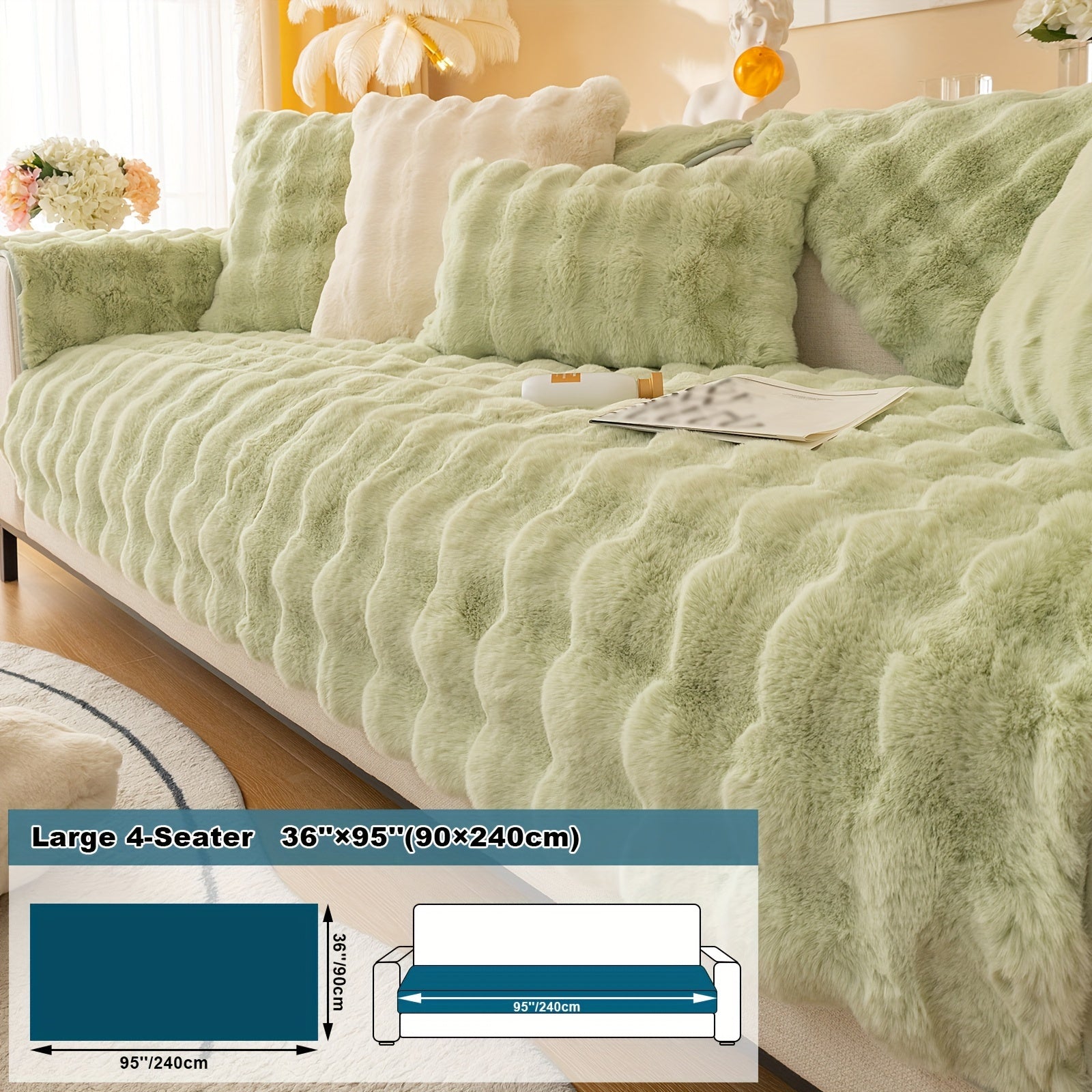 Имитация кролика плюшевая подушка-диван для домашних животных, дружелюбная к собакам с нескользящим чехлом для защиты мебели и декора в спальне, офисе или гостиной.