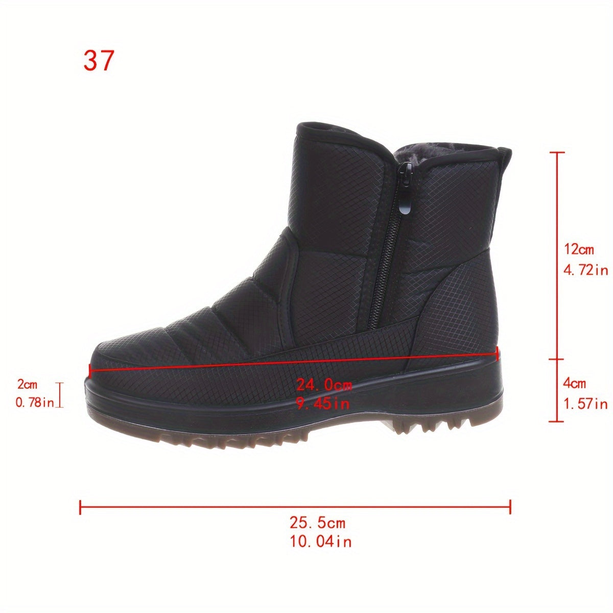 Women's PU Cover Boots with Double Zipper Durable Flat Heel Casual Outdoor