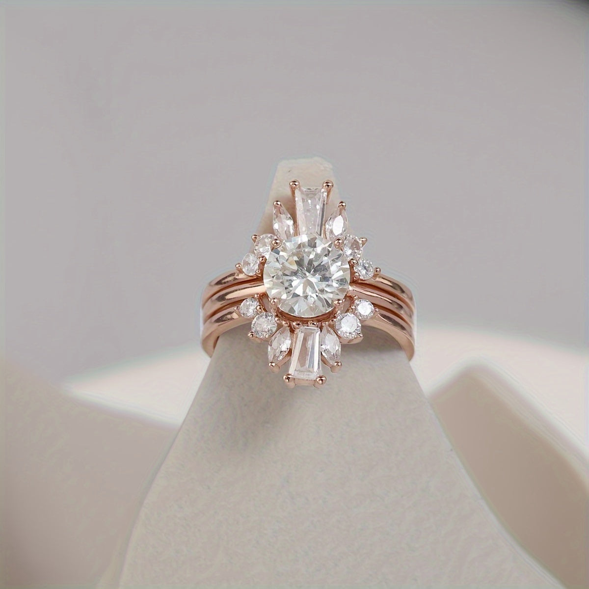 Sterling Silver Stacking Rings Set with Moissanite Gems 1ct 2ct Gift Box