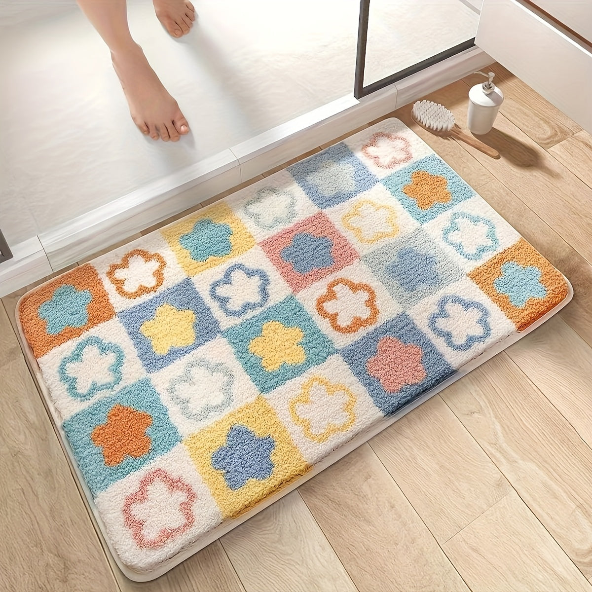 Christmas Tree Bathroom Mat Non-Slip Rug for Bathroom Living Room Entryway