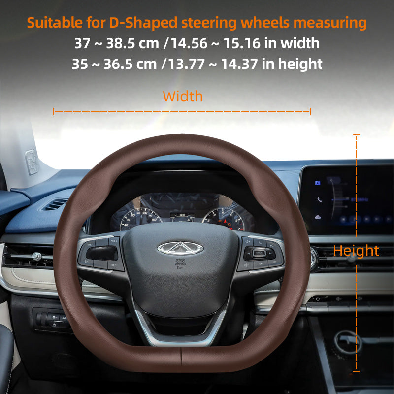 Universal Leather Steering Wheel Cover Breathable Thin Car Accessory Black Burgundy Brown