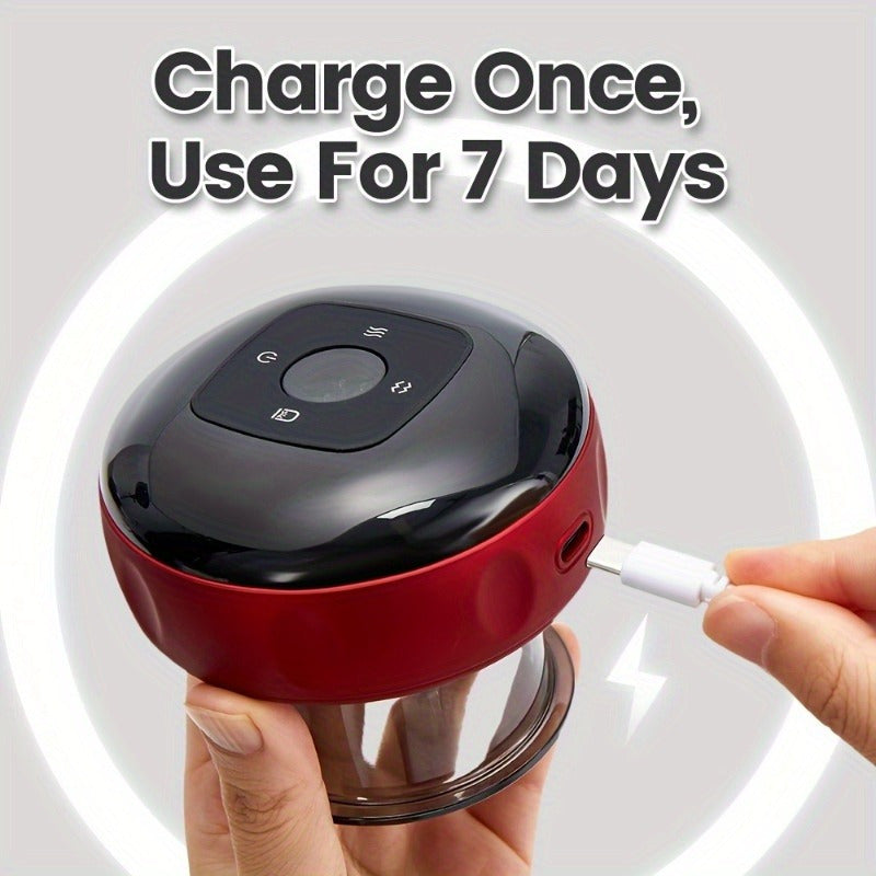 Red and Black Rechargeable Suction Cupping Massager with Digital Display and USB Charging