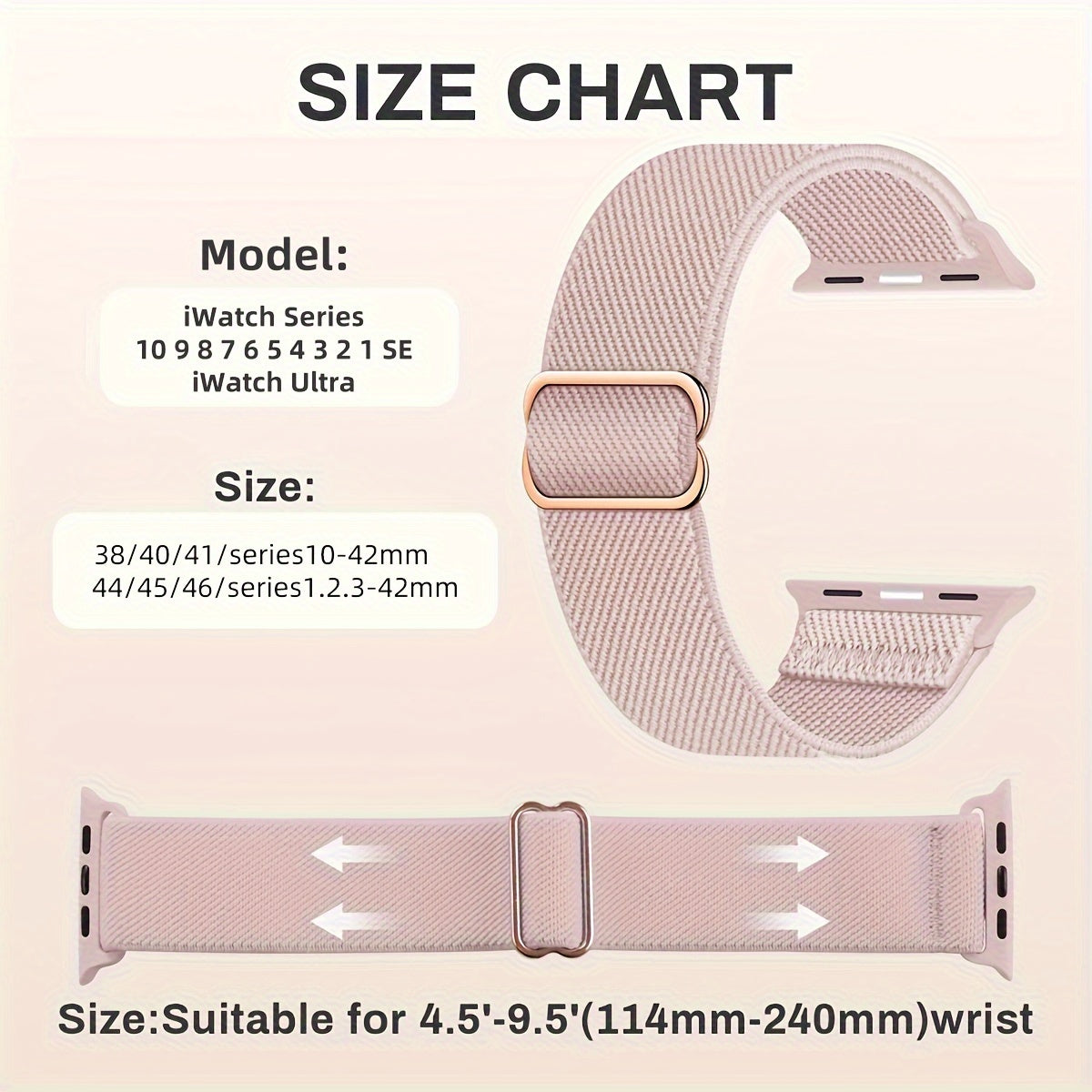 Stretchy Nylon Watch Band for Men Women Compatible with Apple Watch Series 1-8 Ultra SE 38mm 40mm 41mm 42mm 44mm 45mm