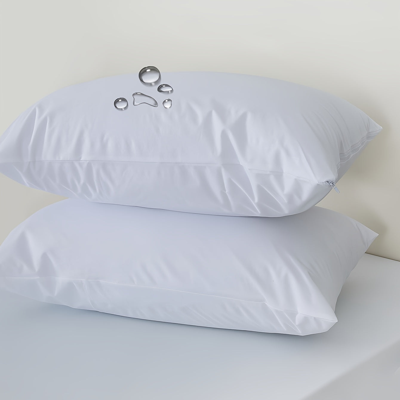 Waterproof Breathable Pillow Covers Set for Hypoallergenic Dustproof Soft Breathability