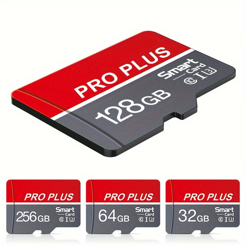 High-Speed Class 10 U3 MicroSD Card 16GB to 256GB Red and Gray for Smartphones Tablets