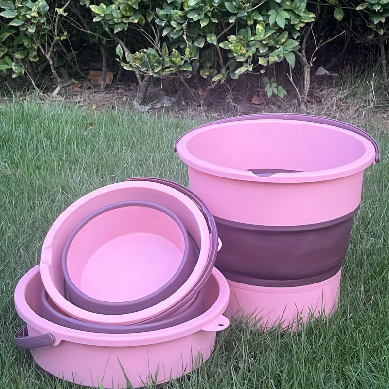 Telescopic Folding Bucket Multi-Use Collapsible Plastic with Handle for Fishing Car Wash