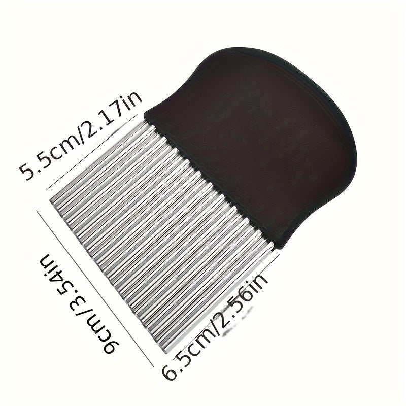 Cuchillo cortador ondulado de acero inoxidable para frutas, verduras y papas fritas