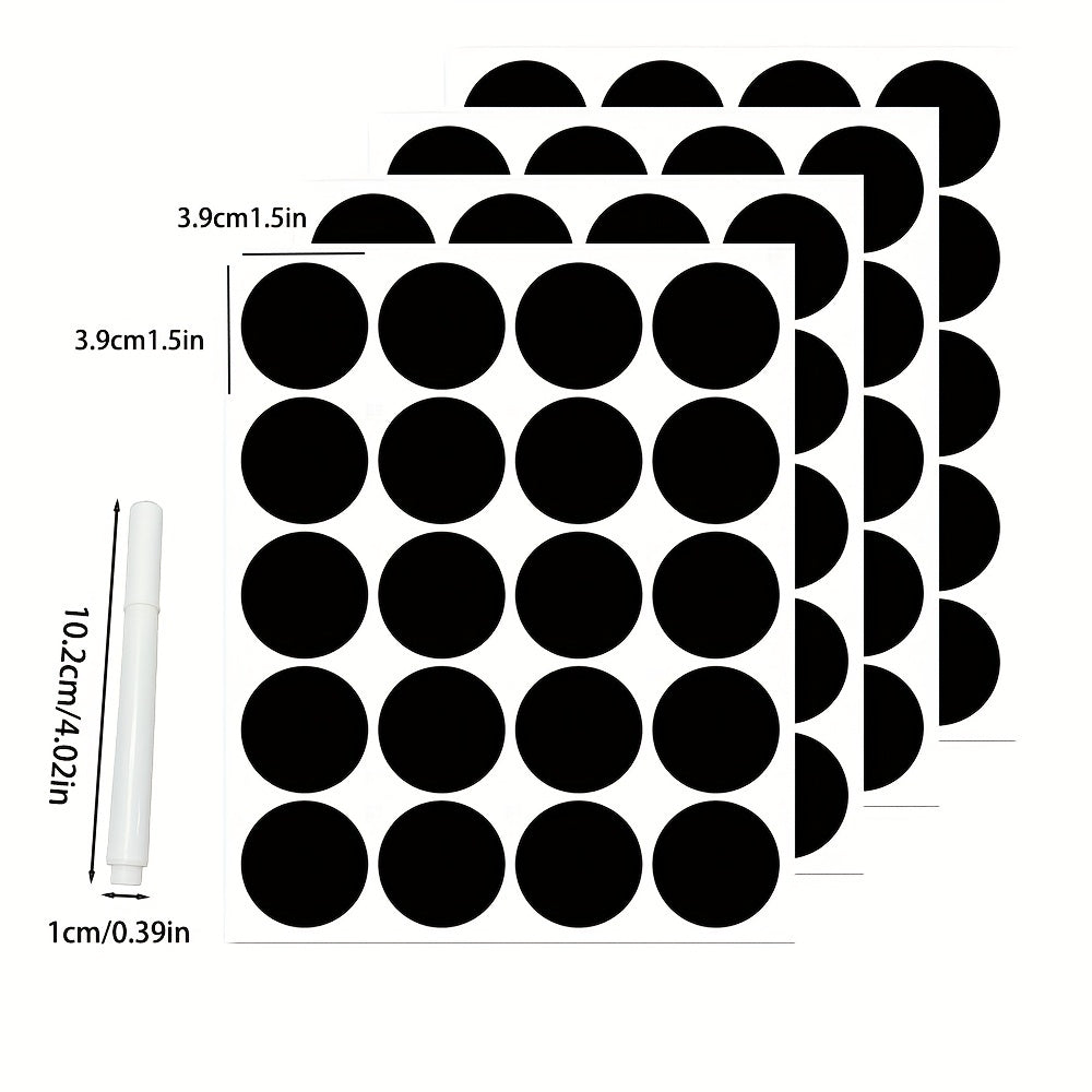 Juego de etiquetas adhesivas impermeables y a prueba de grasa con bolígrafo blanco para organización de cocina