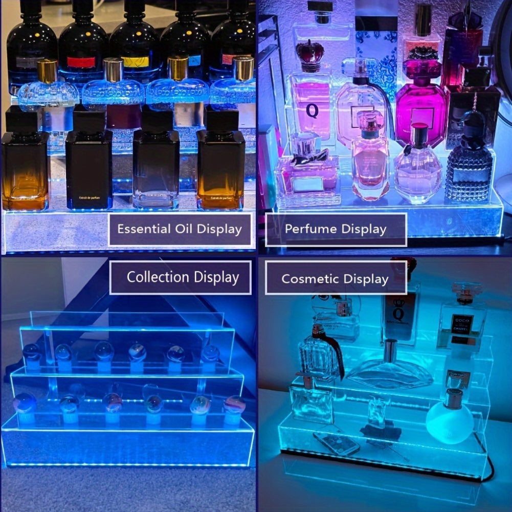 Acrylic Display Stand with LED Lights and Remote for Jewelry and Accessories