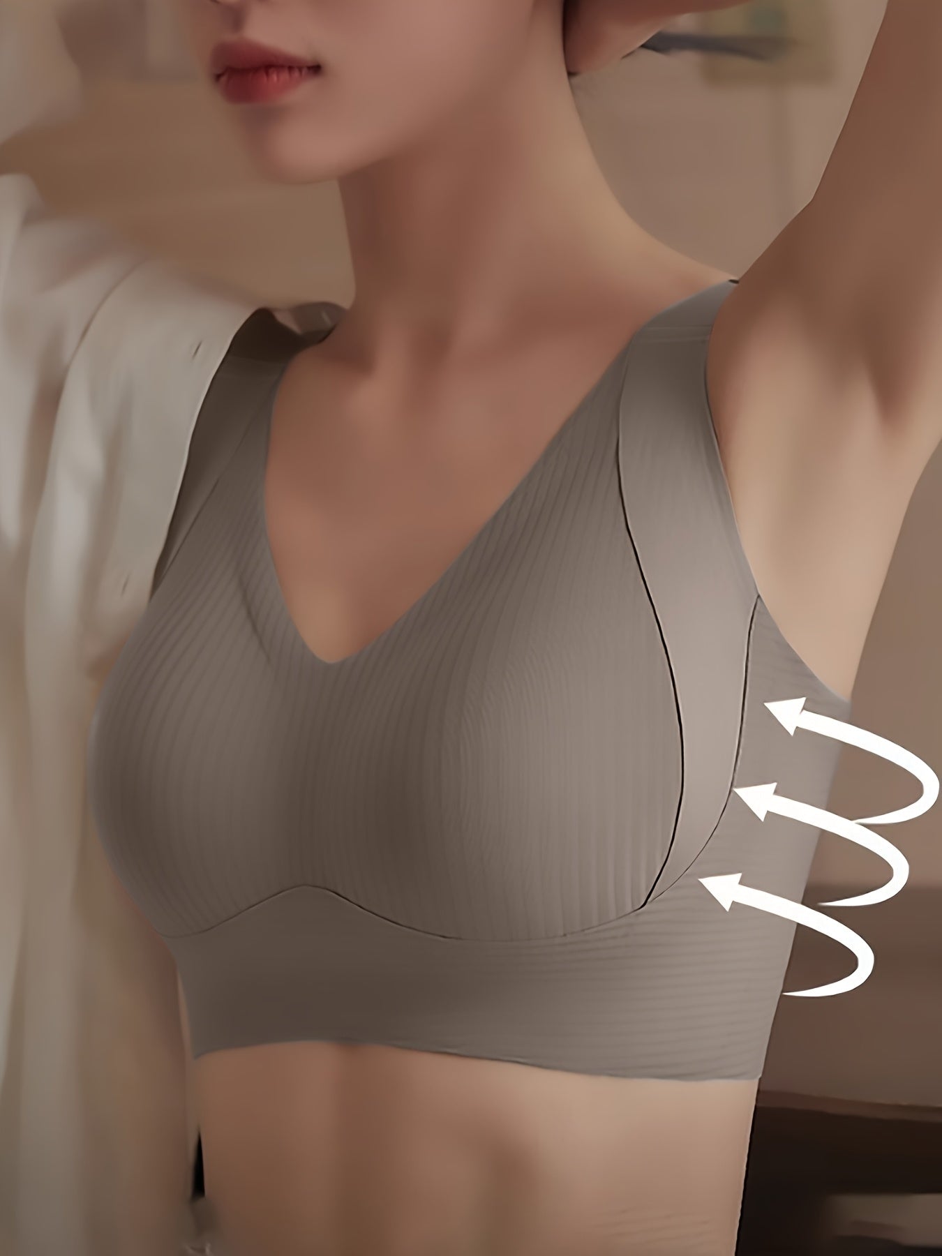 Plus Size Women Seamless Sports Bra Set With Wide Straps Soft Support Black