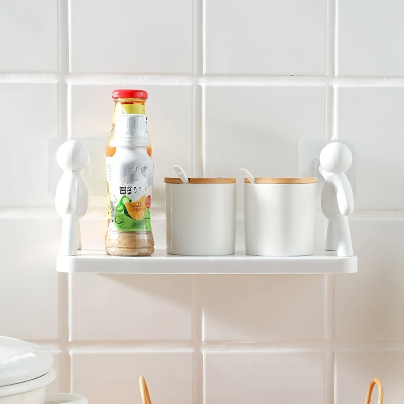 Estante de plástico para baño con figuras humanoides para organización