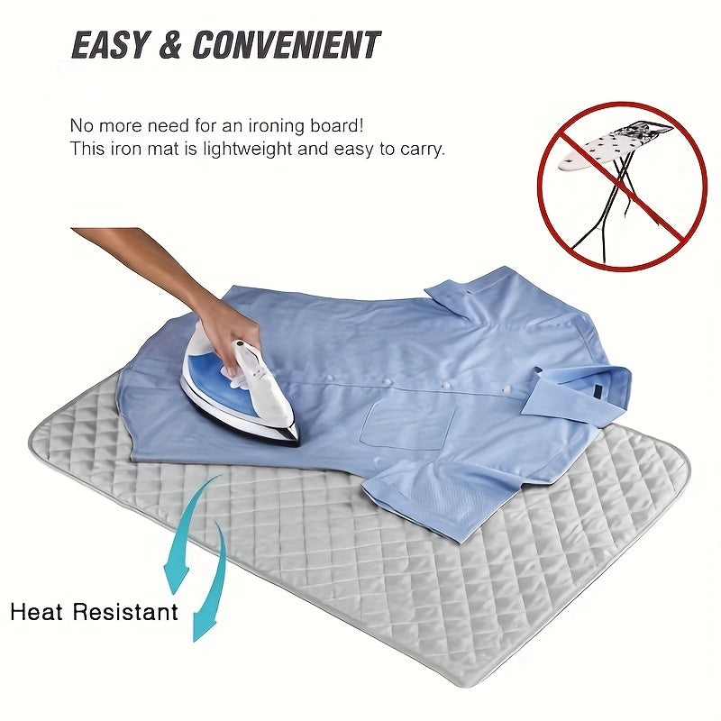 Gray Ironing Board Pad 83.82cm x 45.72cm Heat Resistant Travel and Hotel Use