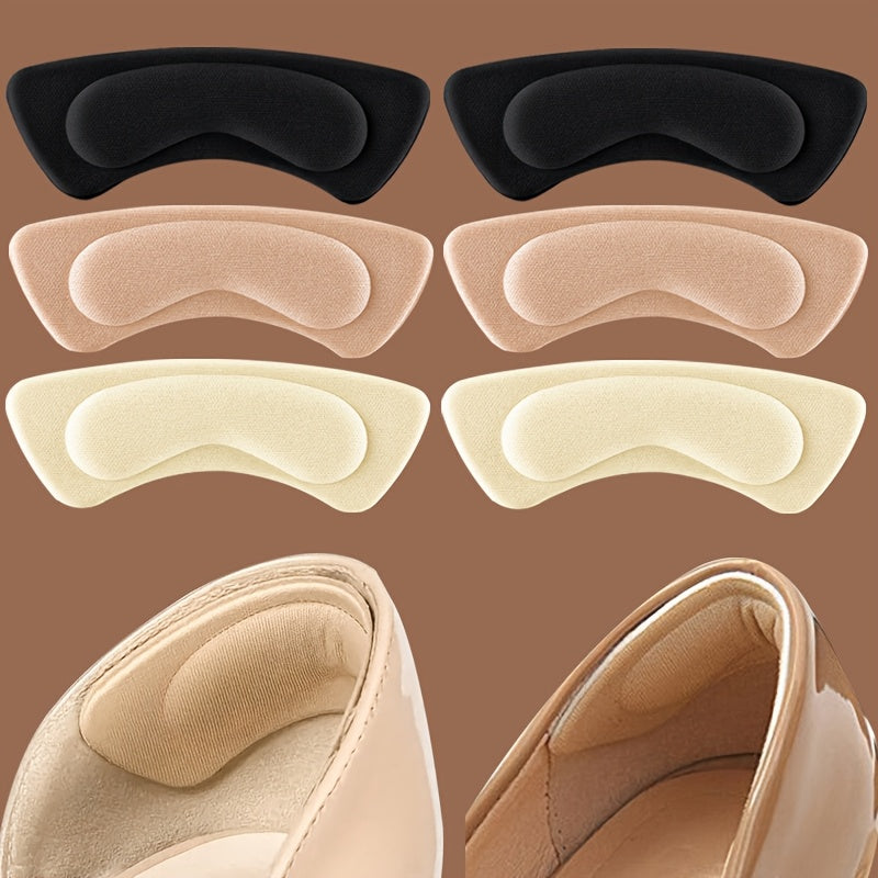 6 Pcs Women Men Thick Cushioned Shoe Insoles Black Beige Anti-Slip