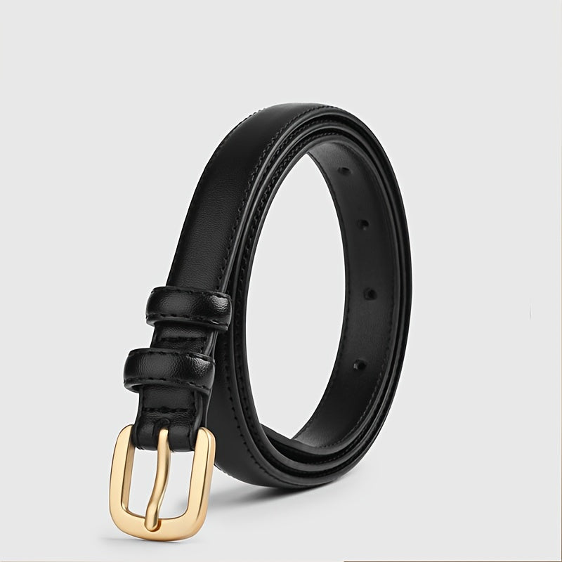 Women's Slim PU Belt with Pin Buckle for Jeans and Pants