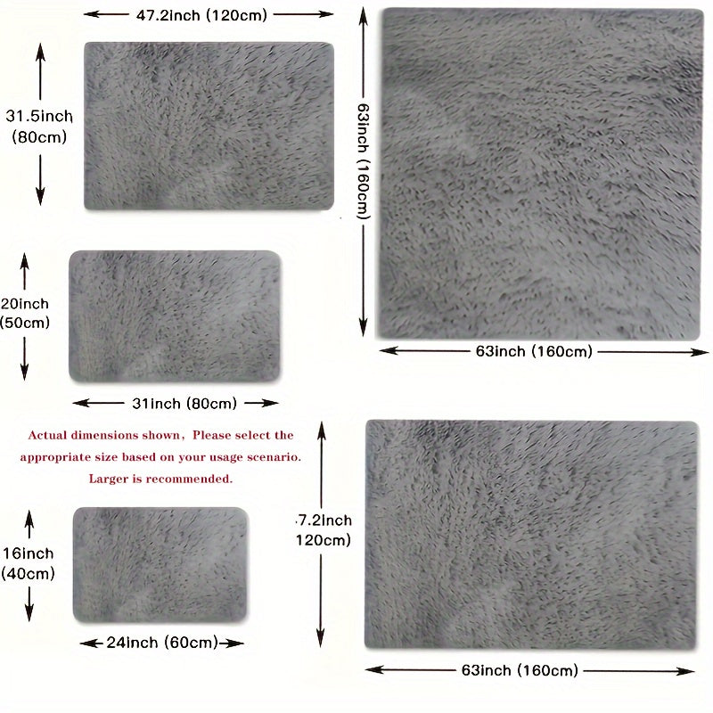 Plush Shaggy Area Rug Soft Polyester Fiber Easy to Clean Stain Resistant