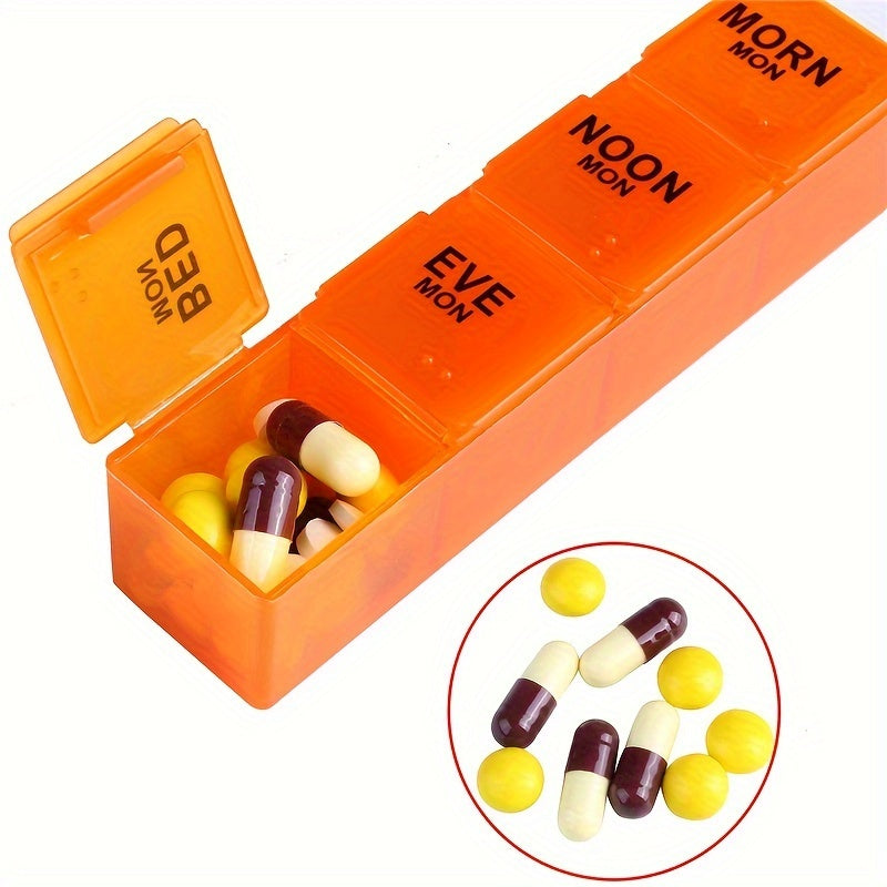 Weekly Pill Organizer Case 7 Day Large Travel Medicine Box with 28 Compartments