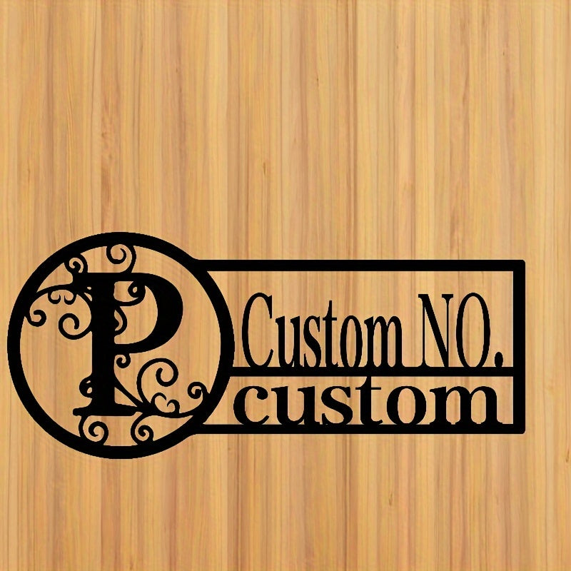 Oq metall misdan yasalgan eshik belgisi, oilaviy nom bilan, ichki va tashqi foydalanish uchun