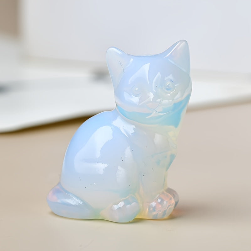 Conjunto de tallas de gatos de cristal con opción de piedra desnuda para regalo o decoración