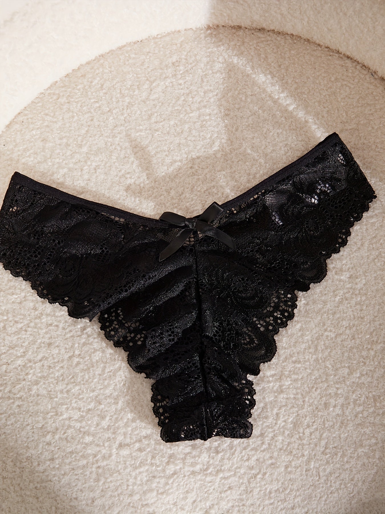 Women's Floral Lace Lingerie Set with Split Cami Slip Dress and Lace Brief