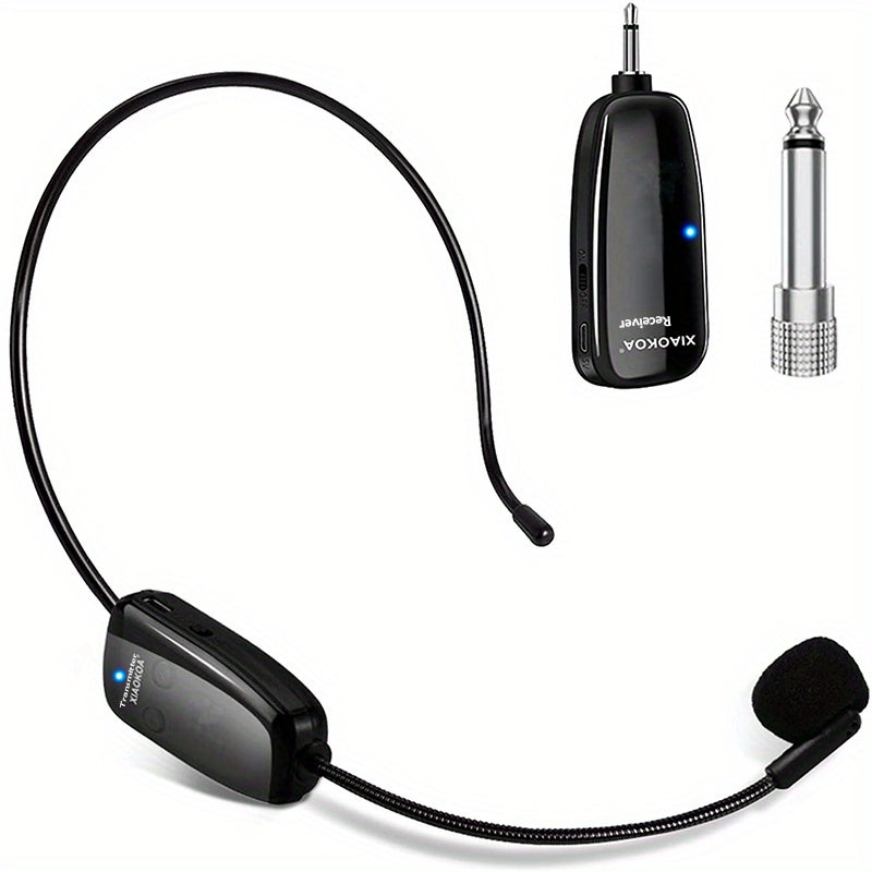 Wireless Microphone Headset with UHF Receiver for Public Speaking and Teaching USB Type-C Charging