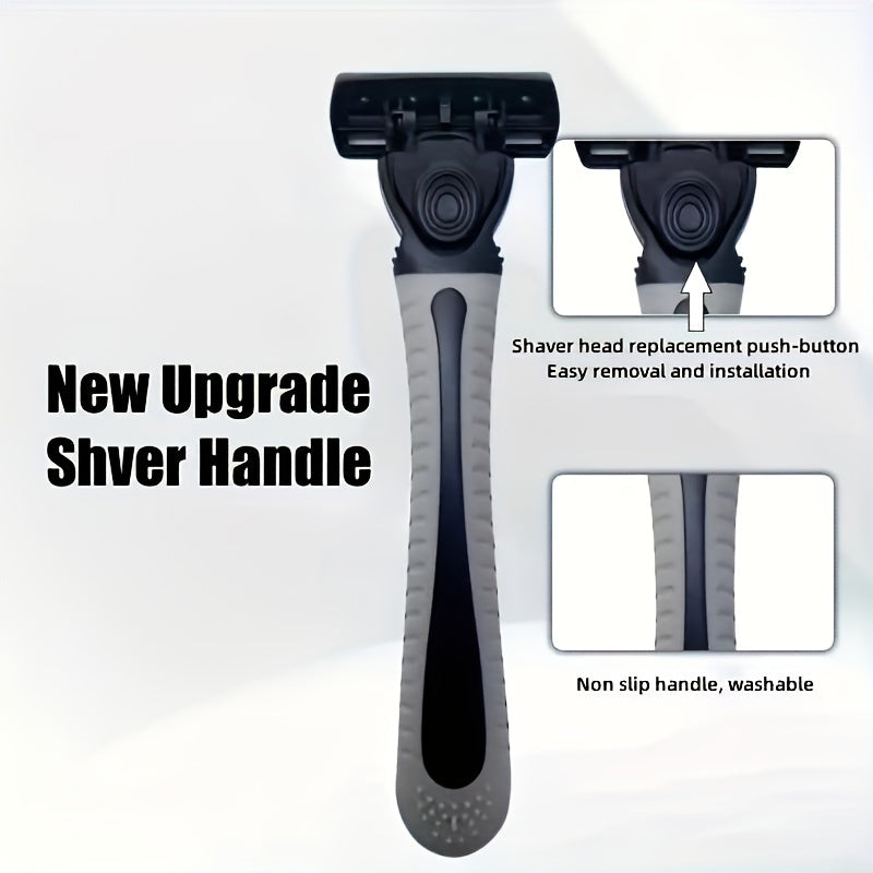 Men's Safety Razor Set with Handle and 6 Stainless Steel Blades