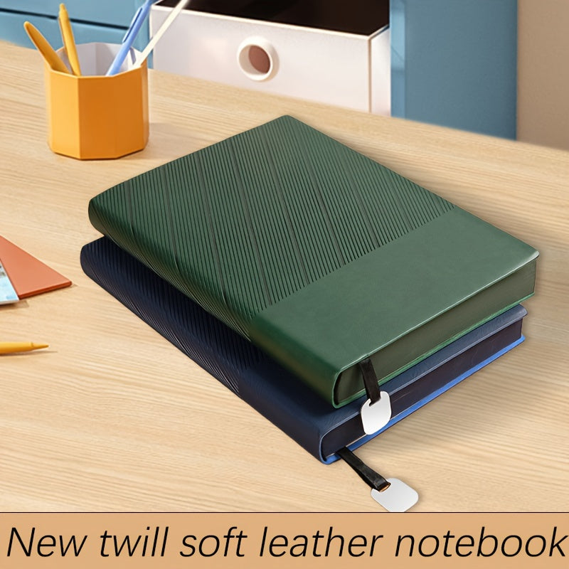 Faux Leather A5 Notebook with Pattern Squared Ruling Soft Cover Bookmark