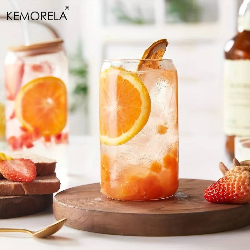 Glass Cup with Lid and Straw Bubble Tea Design 400ML 13.5 OZ