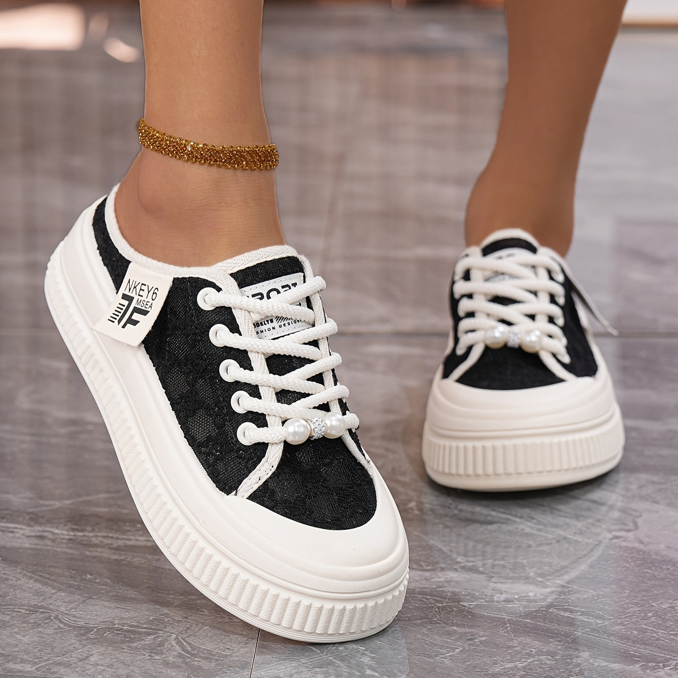 Women's Chunky Platform Sandals Breathable Mesh PU Upper White Summer Shoes