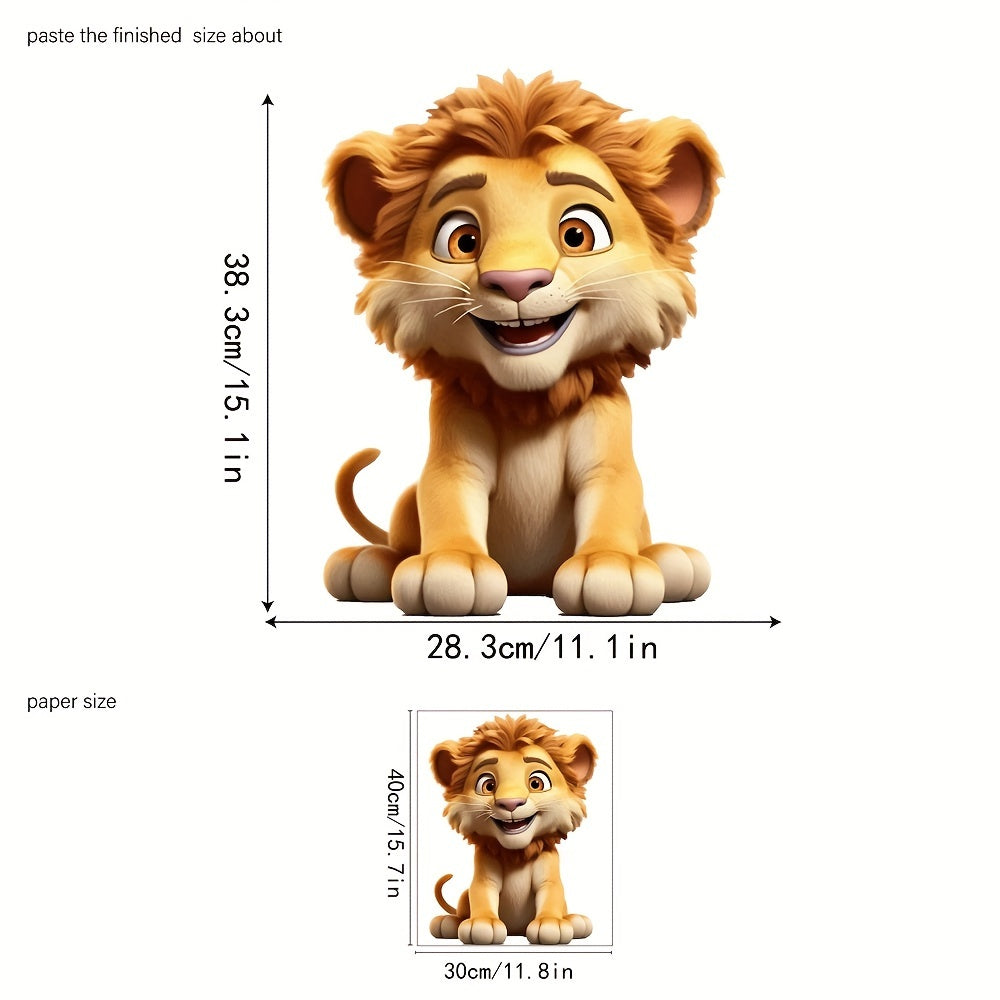 Adorable calcomanía de ventana de vidrio con caricatura de tigre electrostático, reutilizable, decoración para el hogar