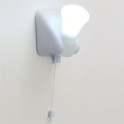 White LED Night Light Battery-Powered Cordless Wall Mount for Bedside or Cabinet