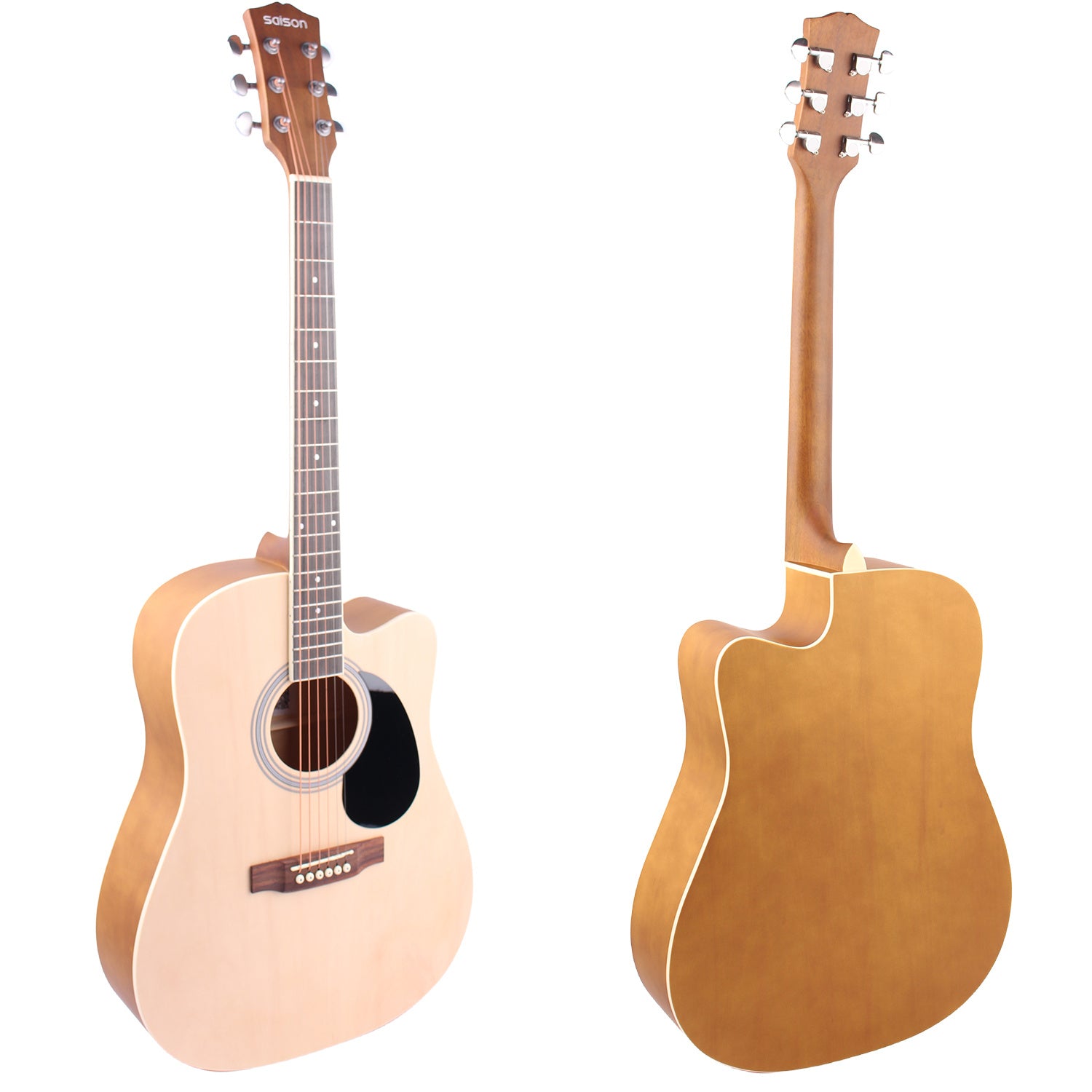 41 dyuymli barcha mahogany folk akustik gitara, mat finish bilan yopilgan tunerlar, gilos daraxti ko'prigi, gig sumkasi, picklar va kamar bilan.