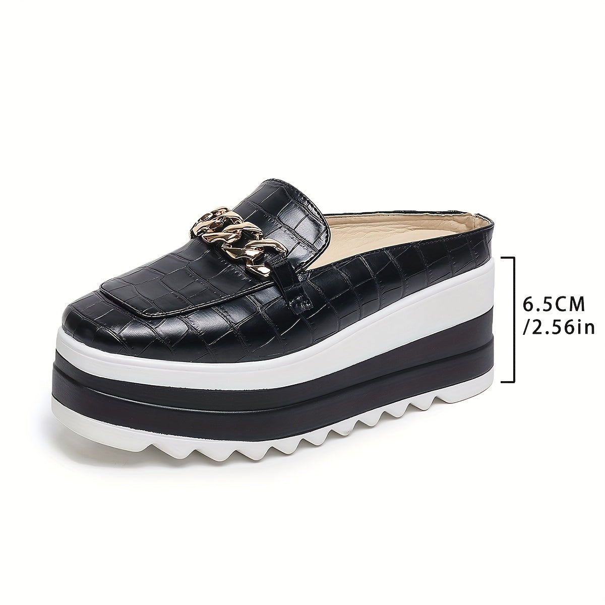 Women's Platform Shoes Synthetic Cushion Sole Gold Chain Casual Footwear