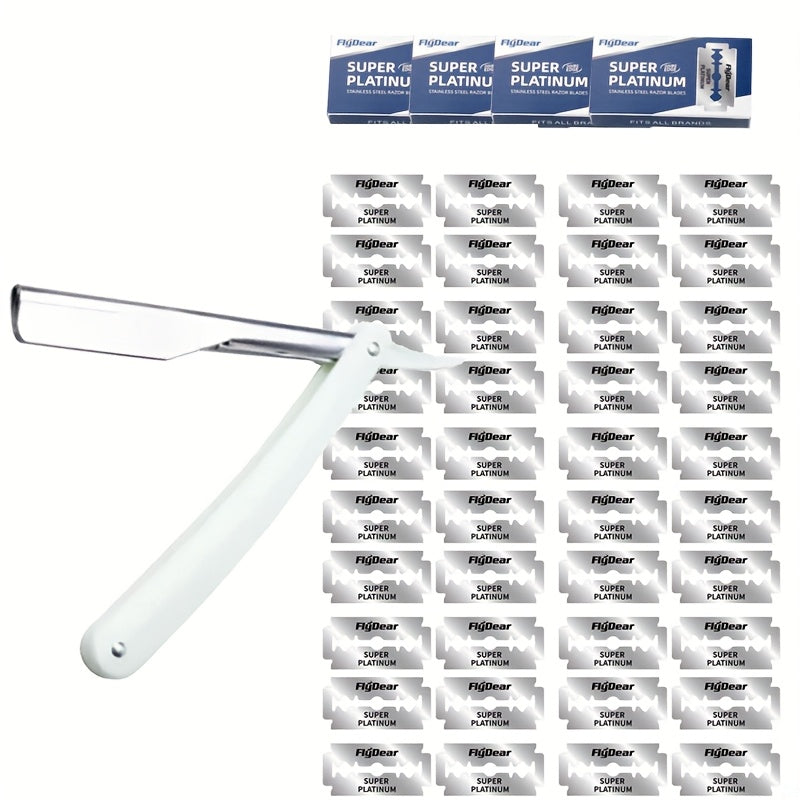 Мужской бритвенный станок черный и белый с лезвиями, инструменты для ухода за красотой