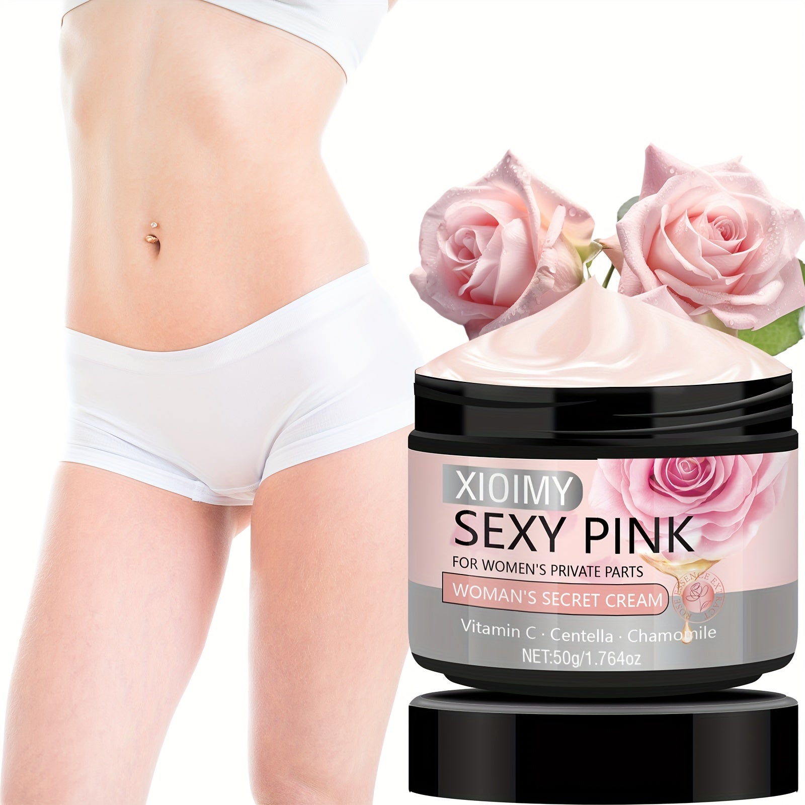 Private Part Moisturizing Cream 1.764oz Hypoallergenic with Rose Vitamin C for Sensitive Skin