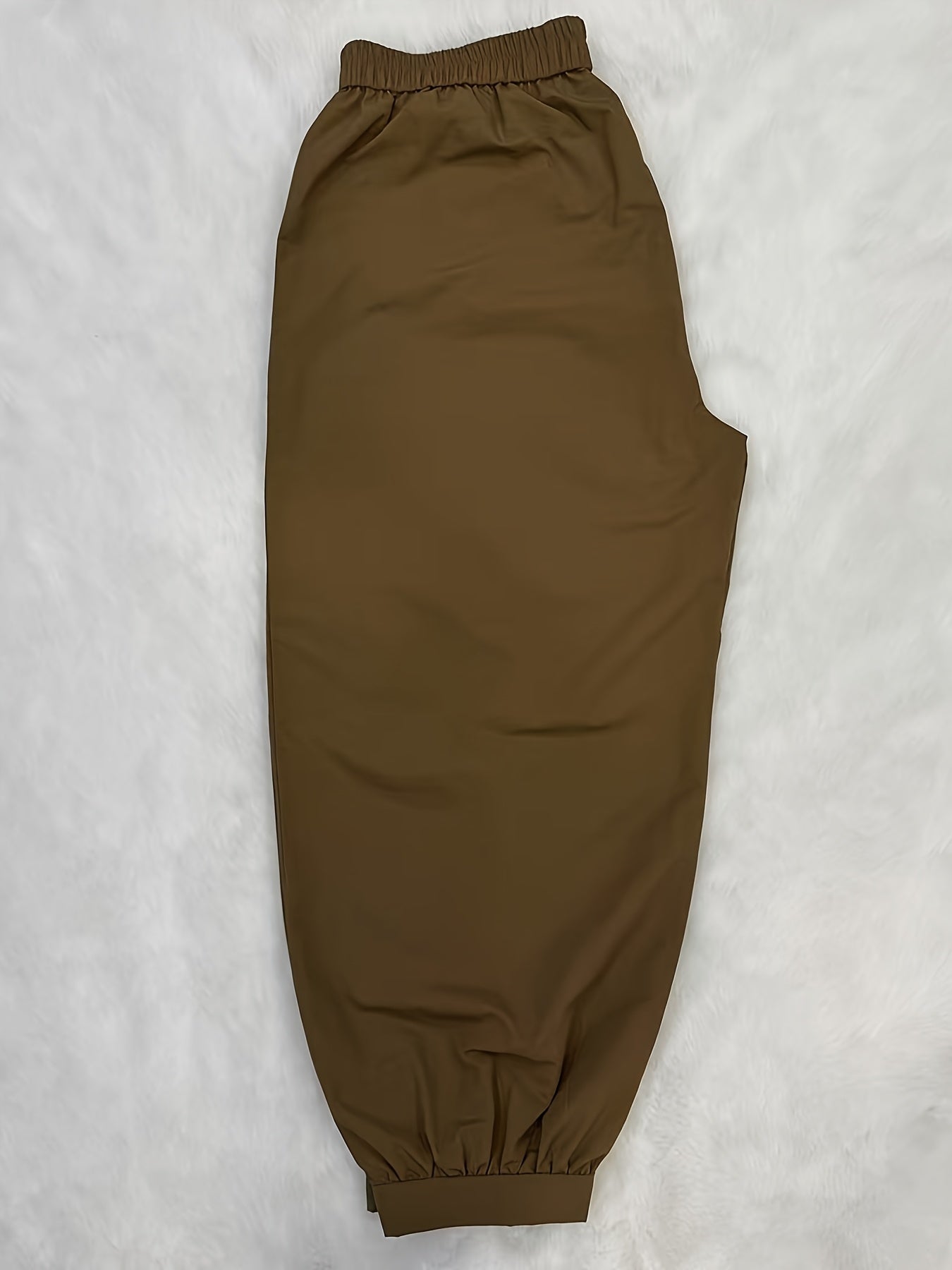 Women's Wide Leg Pants Brown High-Waist Casual Trousers with Pockets