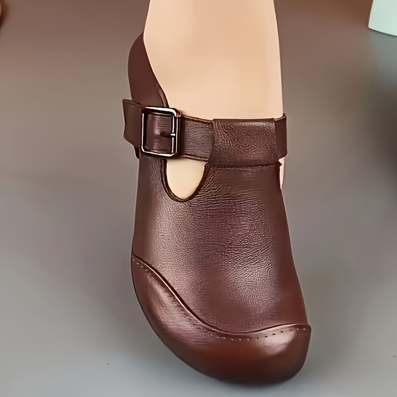 Women's Comfortable Block Heel Shoes Slip-Resistant Soft Sole Loafers