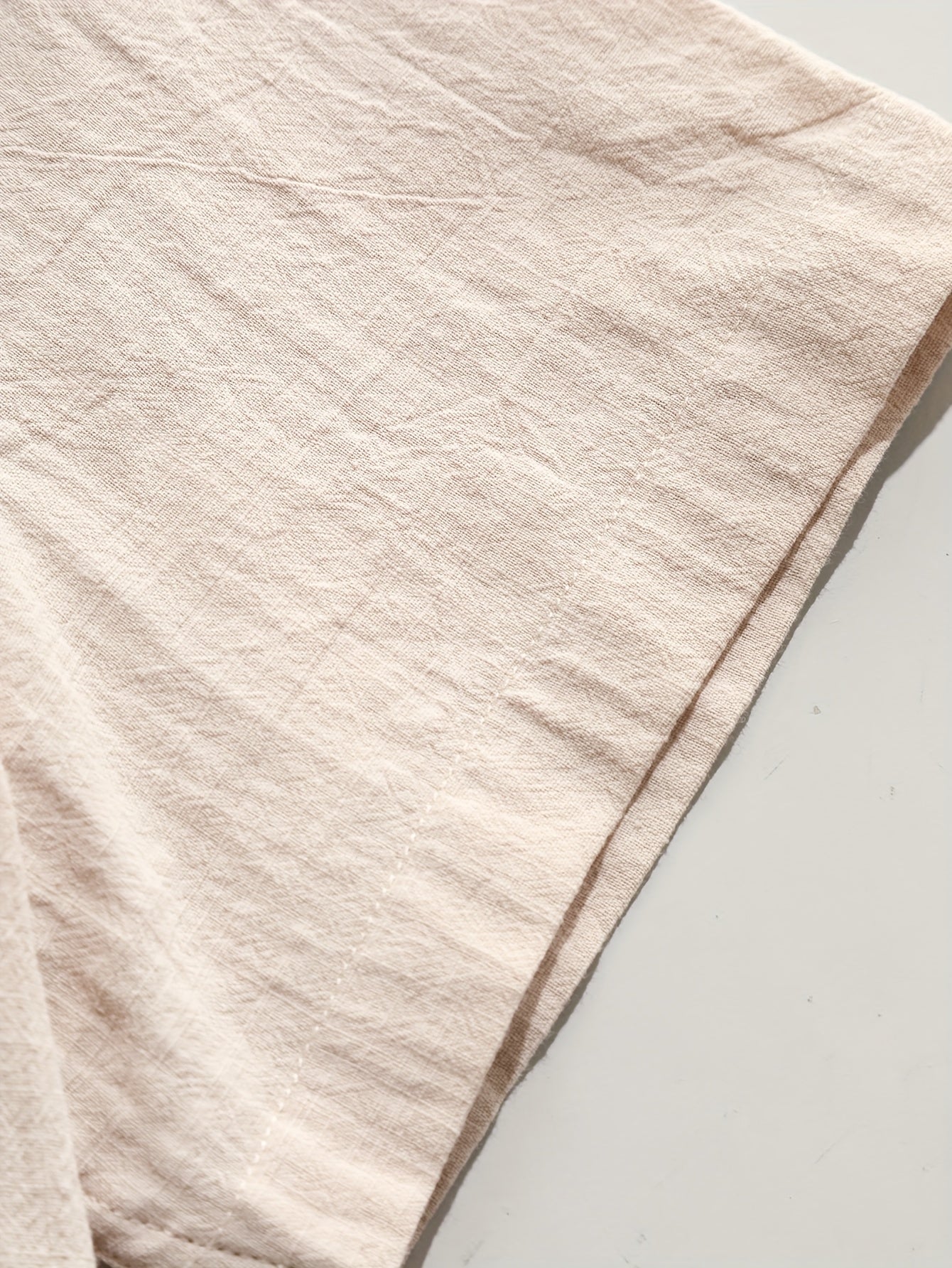 Men's Cotton Casual Shirt Solid Color Button-Up Chest Pocket Summer Regular Fit