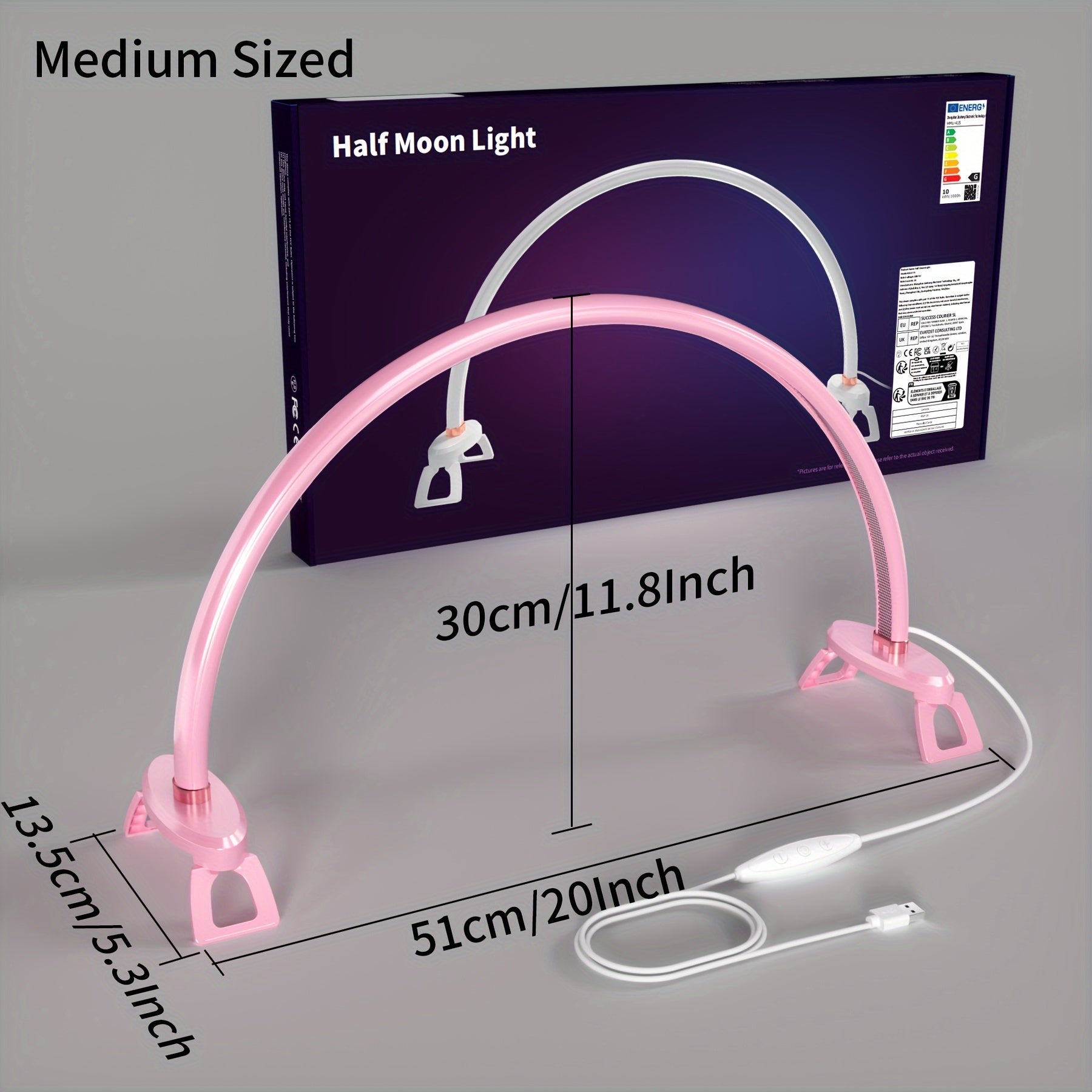 Modern Half-Moon Desk Lamp with Dimmer Adjustable Color Temp USB Powered Space-Themed Lacquered Finish
