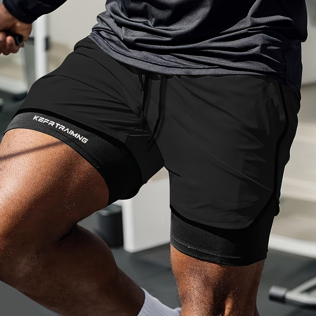 Pantalones cortos deportivos de verano para hombre azul marino, negro y blanco, de secado rápido, poliéster y elastano, para correr y entrenar en pista