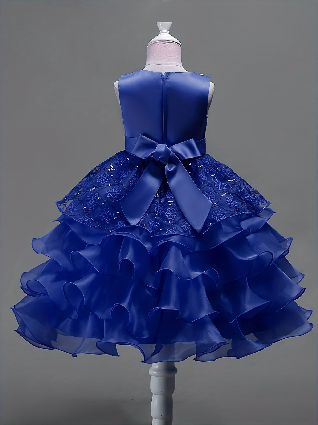 Girls Sleeveless Sequin Flower Princess Dress for Party Wedding Birthday